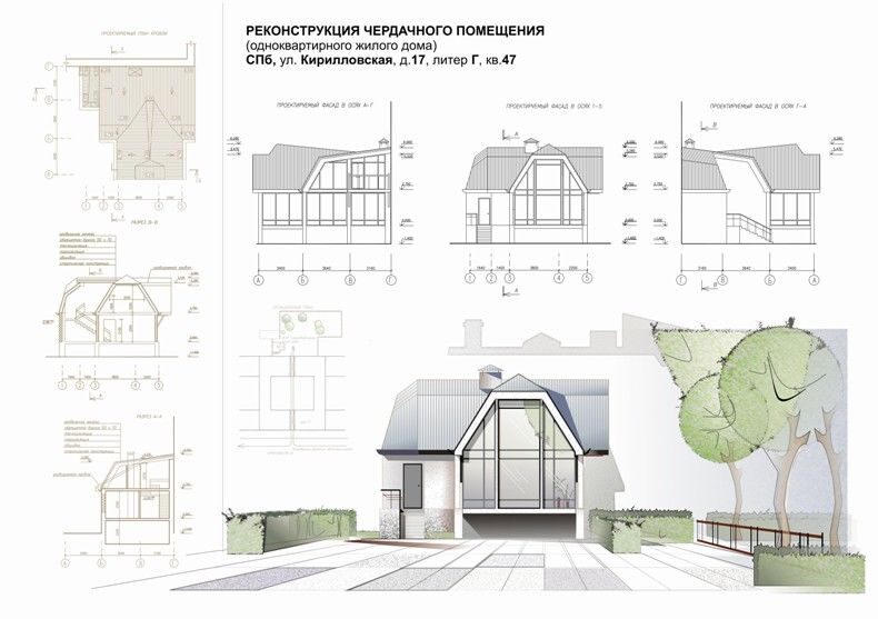 Мансарда на многоквартирном доме чертеж